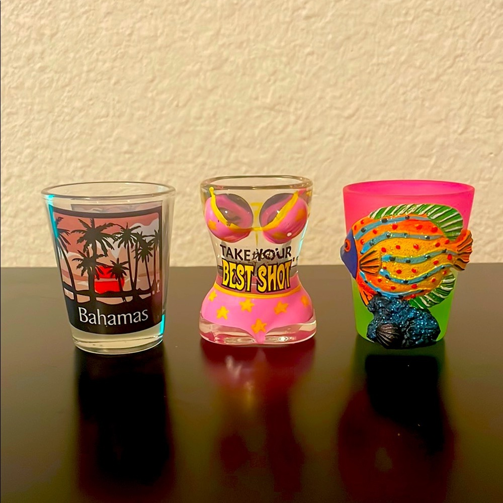3 Single Shot Glasses